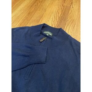 Orvis Men's 1/4 Zip Sweater Cotton Cashmere Long Sleeve Ribbed Collar Size XL